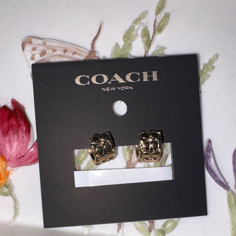 Coach Gold-Tone Stud Earrings